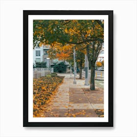 Autumn Urban Sidewalk Art Print