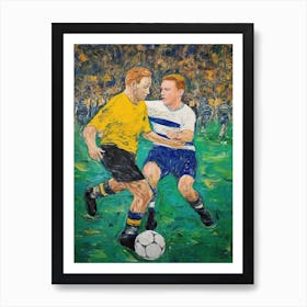 Football Soccer In The Style Of Van Gogh 2 Art Print