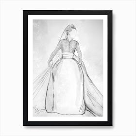 Grace Kelly Wedding Dress Wash Art Print