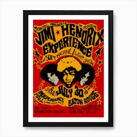 Jimi Hendrix Tour Poster Art Print