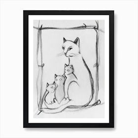 Cat Family Art Print