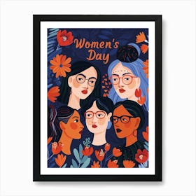 Royal Blue Women's Day March 8 Inspire Inclusion Art Print