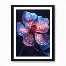 Water Droplet Flower Art Print