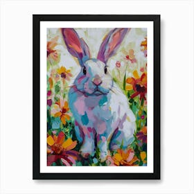 Florida White Rabbit Painting 4 Art Print