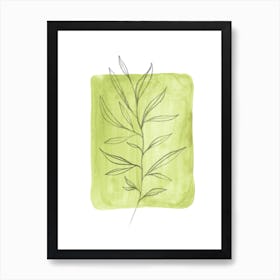 Green chartreuse Leaf Art Print