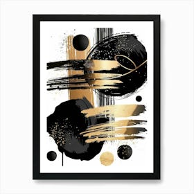 Abstract Black And Gold Painting 13 Art Print