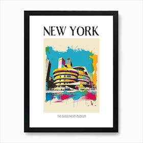 The Guggenheim Museum New York Colourful Silkscreen Illustration 1 Poster Art Print