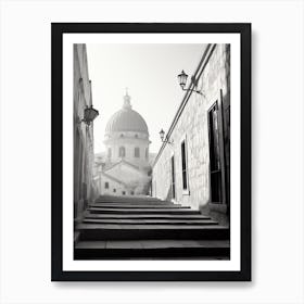 Dubrovnik, Croatia, Black And White Old Photo 1 Art Print