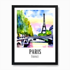 Paris Watercolor Art Print