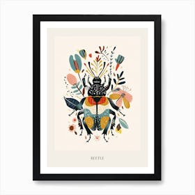 Colourful Insect Illustration Beetle 3 Poster Art Print