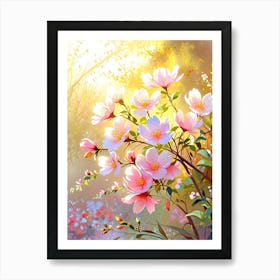 Pink Flowers In The Spring Art Print