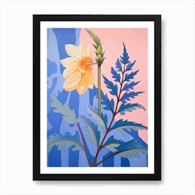 Aconitum 2 Hilma Af Klint Inspired Pastel Flower Painting Art Print