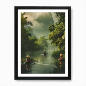 People On A River Art Print