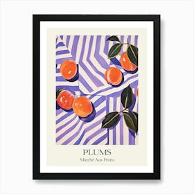 Marche Aux Fruits Plums Fruit Summer Illustration 3 Art Print