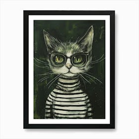 Cat In Glasses 4 Art Print