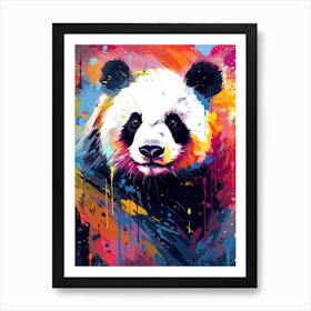 Panda Art In Abstract Art Style 2 Art Print
