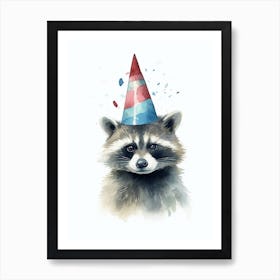 Raccoon With A Party Hat 2 Art Print