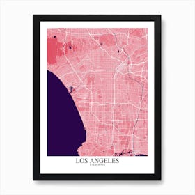 Los Angeles California Pink Purple Art Print