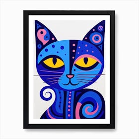 Blue Cat 8 Art Print