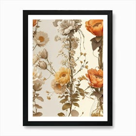 Depict The Lifecycle Of A Vintage Floral Art Print