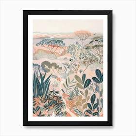 Tigers Pastels Jungle Illustration 1 Art Print