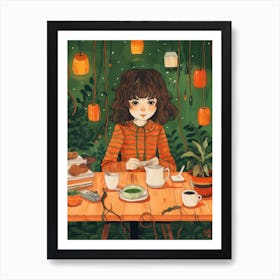 Girl At The Table 1 Art Print