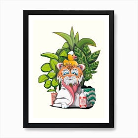 Tiger Cub In Towel Art Print
