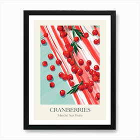 Marche Aux Fruits Cranberries Fruit Summer Illustration 3 Art Print