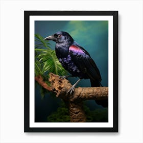 Vivid Canopy: Purple-Throated Fruitcrow Wall Print Art Print