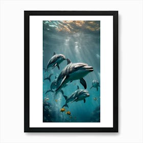 Dolphins In The Ocean Art Print