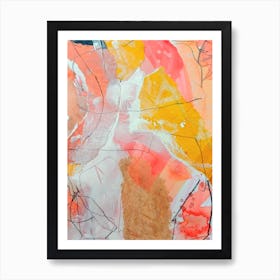 Abstract Painting Collage Yellow Poster