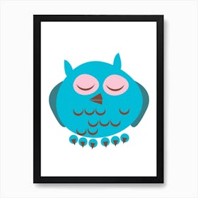 Sleepy Owl Art Print