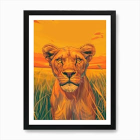 Lion In The Grass 1 Art Print