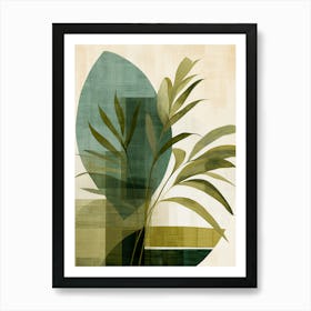 green botanical leaves Art Print