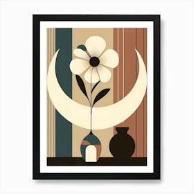 Flower In Vase In Boho Art Art Print