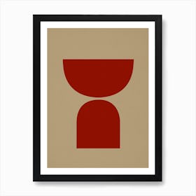 Geometric Composition In Dark Red Art Print