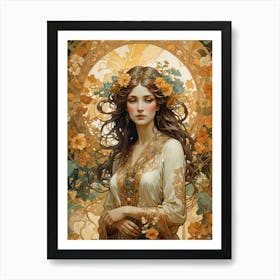 Art Nouveau Girl 14 30x40in 9000x12000px 14 Art Print