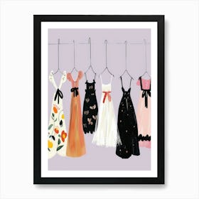 Dresses On Hangers Art Print