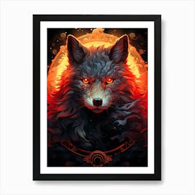 Wolf Flam Inferno Art Print