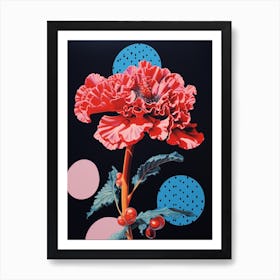 Surreal Florals Carnation Dianthus 6 Flower Painting Art Print