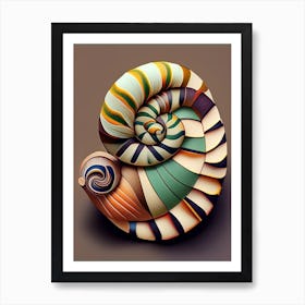 Banded Snail  Patchwork Art Print