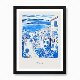 Hvar Croatia 3 Mediterranean Blue Drawing Poster Art Print