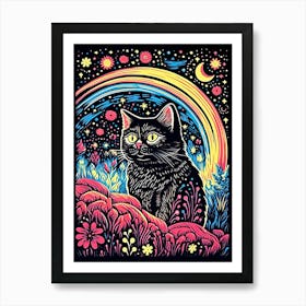 Stellar Purrnova, Psychedelic Cats series Art Print