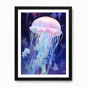 Moon Jellyfish Simple Painting 11 Art Print
