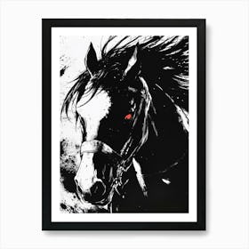 Horse With Red Eyes Art Print