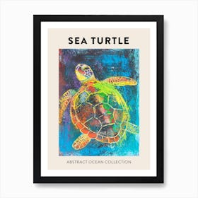 Rainbow Turtle Scribble Crayon Drawing Poster 6 Art Print