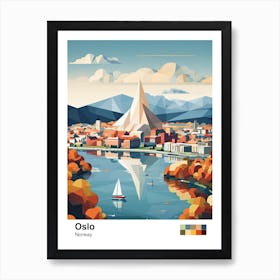 Oslo, Norway, Geometric Illustration 2 Poster Art Print