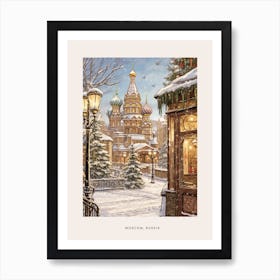 Vintage Winter Poster Moscow Russia 1 Art Print