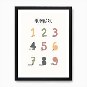 Numbers For Kids Art Print