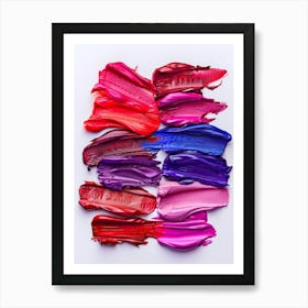 Lipsticks On White Background Art Print